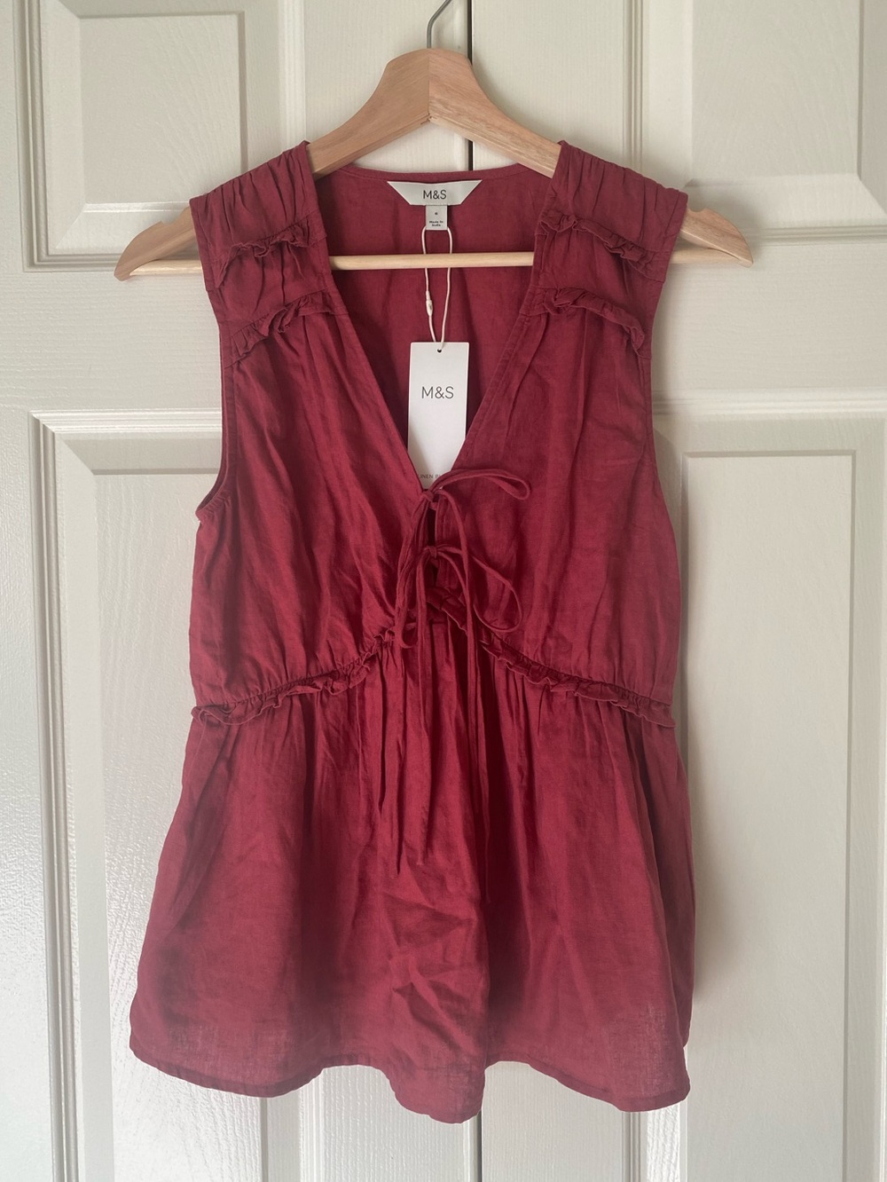 NWT Marks and Spencer Women's Sleeveless Tie-Front Top